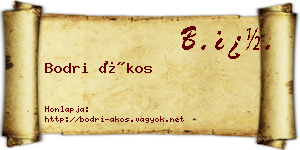 Bodri Ákos névjegykártya